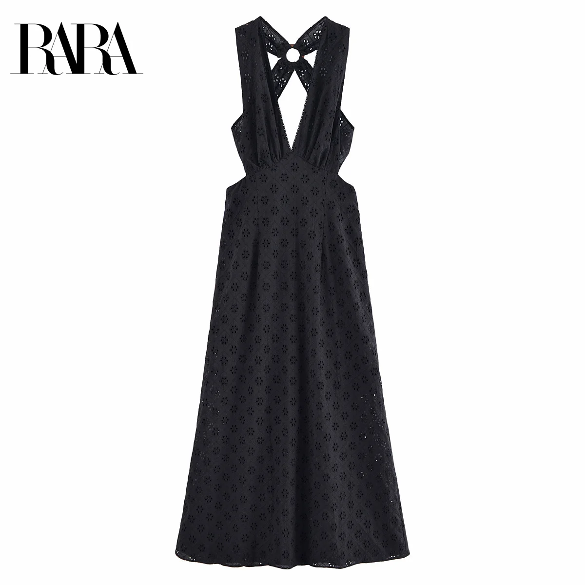 RARA Womens Sleeveless Halter Neck Midi Dress with Embroidered Hollow Fabric Stylish and Exquisite Dress for Women
RARA Womens Sleeveless Halter Neck Midi Dress with Embroidered Hollow Fabric Stylish and Exquisite Dress for Women