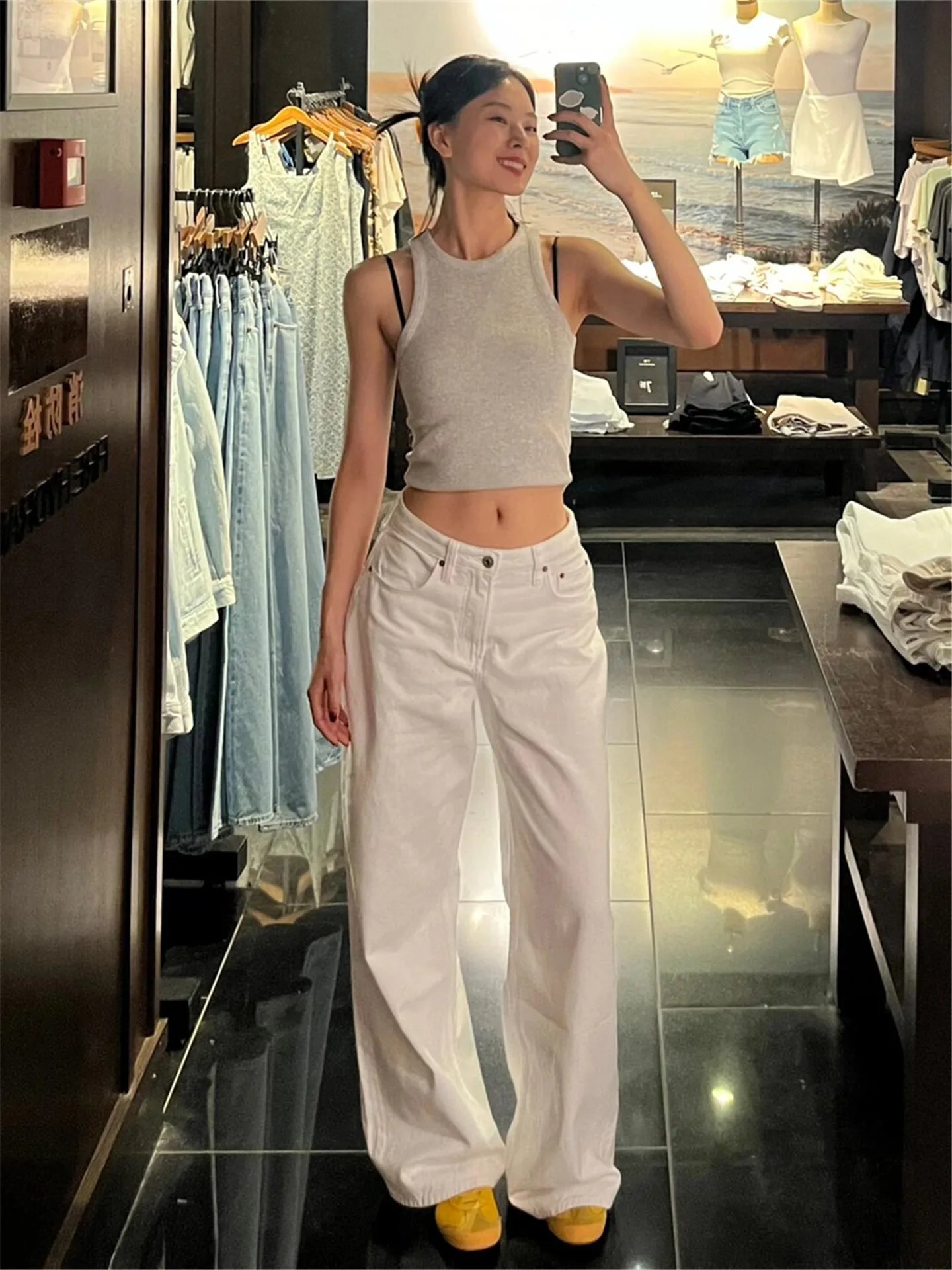 American Retro Low Waist Straight Leg Jeans Women's Spring Autumn Loose Slim Tall Extended Floor Length Wide Leg Pants
American Retro Low Waist Straight Leg Jeans Women's Spring Autumn Loose Slim Tall Extended Floor Length Wide Leg Pants