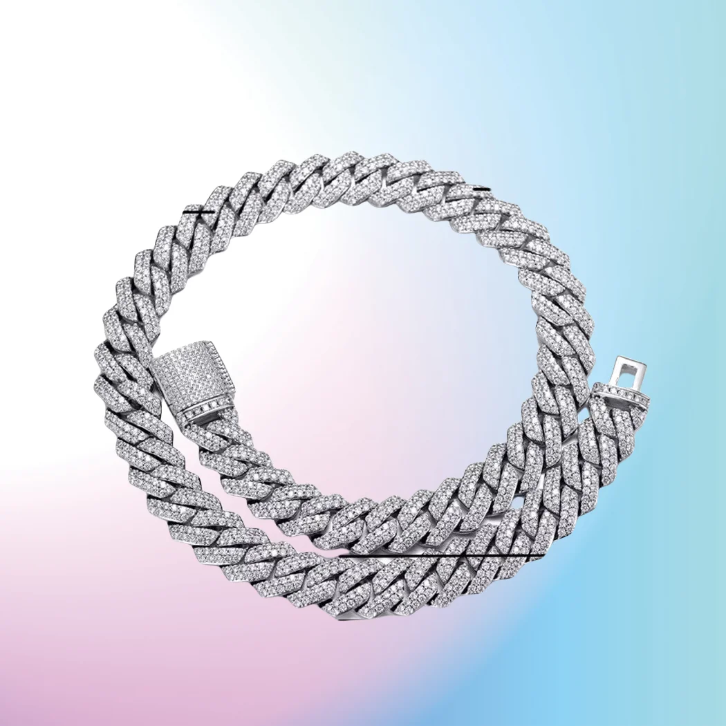 New necklace 12mm full inlaid with Mozambican S925 silver bracelet Cuban chain trendy necklace accessories moissanite
New necklace 12mm full inlaid with Mozambican S925 silver bracelet Cuban chain trendy necklace accessories moissanite