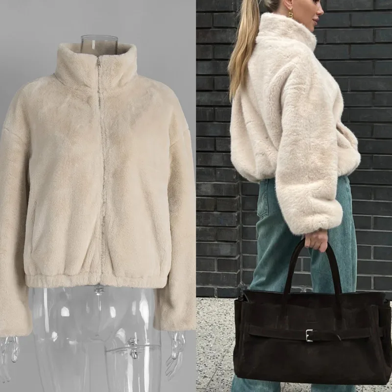 2025 Autumn Winter Women Faux Fur Jacket Thick Warm Stand Collar Plush Zipper Coat Casual Short Outerwear Streetwear Trendy New
2025 Autumn Winter Women Faux Fur Jacket Thick Warm Stand Collar Plush Zipper Coat Casual Short Outerwear Streetwear Trendy New