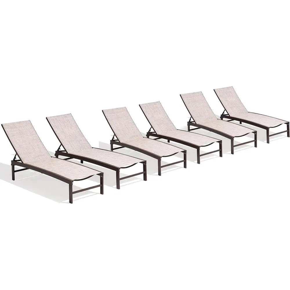 Chaise Lounge Chair, Set o 6 Outdoor Recliner Lounge Chair Sun Loungers, All Weather Chaise with 5 Adjustable Backrest and Lay l
Chaise Lounge Chair, Set o 6 Outdoor Recliner Lounge Chair Sun Loungers, All Weather Chaise with 5 Adjustable Backrest and Lay l
