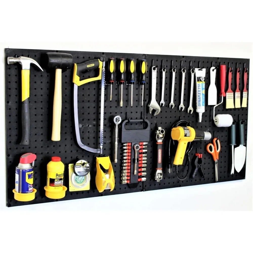 Pegboard Wall Organizer Kit - (PK-5B) - 48" Wide - 2 Peg Board Panels & 36 Locking Peg Hooks-Garage Organization & Tool Storage
Pegboard Wall Organizer Kit - (PK-5B) - 48" Wide - 2 Peg Board Panels & 36 Locking Peg Hooks-Garage Organization & Tool Storage