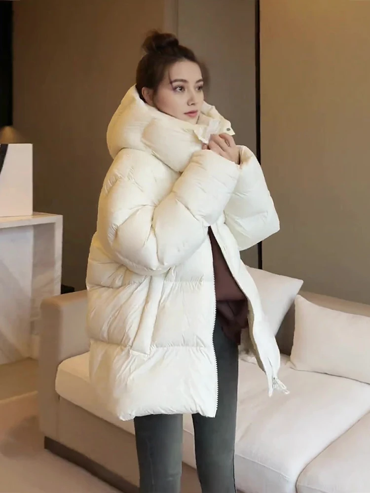 2024 Winter Thiened White Du down Jaet Women's Zipper Hooded Coat Faionable Warm Outerwear Commute Sle Puffer
2024 Winter Thiened White Du down Jaet Women's Zipper Hooded Coat Faionable Warm Outerwear Commute Sle Puffer