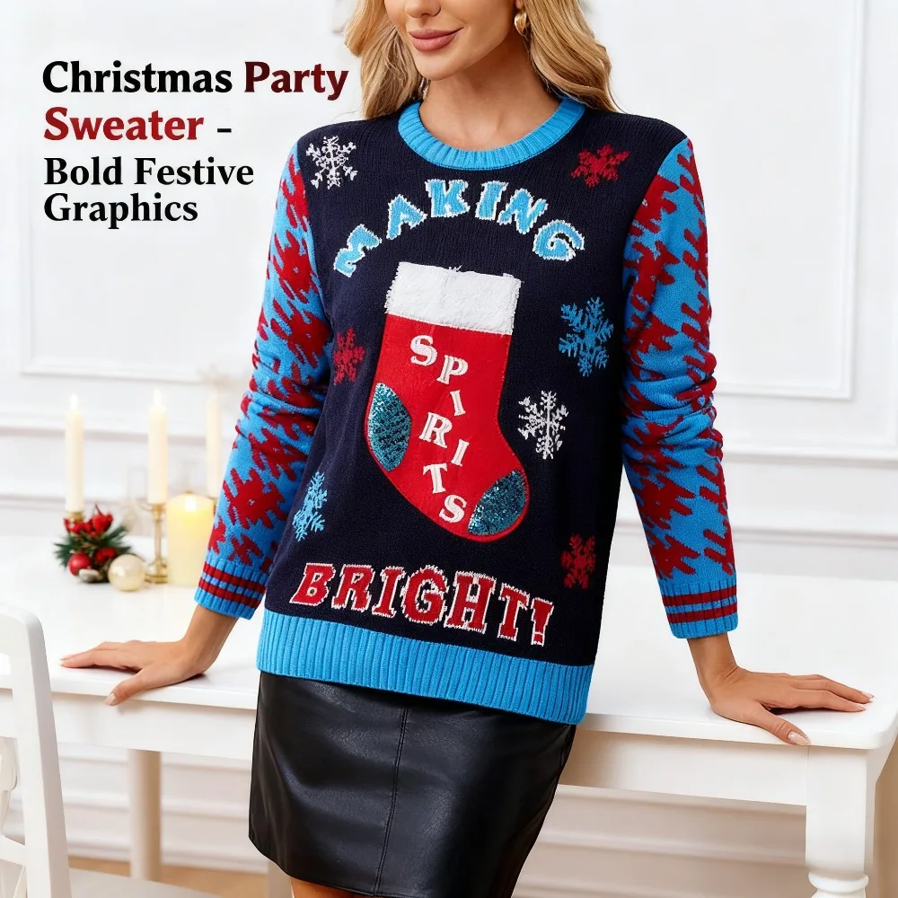 Women's Christmas and New Year Sweater Boot Jacquard Knitwear New Autumn and Winter Heavy Embroidery Holiday Style
Women's Christmas and New Year Sweater Boot Jacquard Knitwear New Autumn and Winter Heavy Embroidery Holiday Style