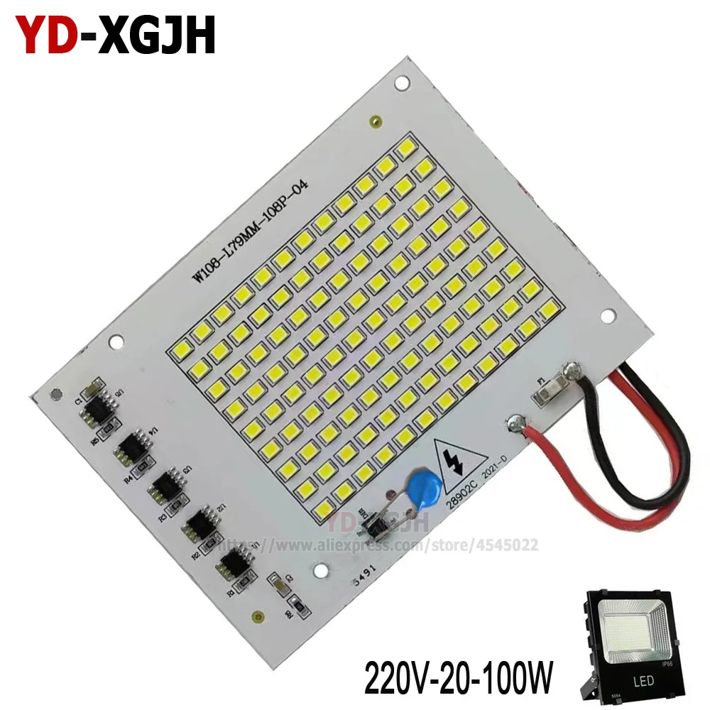 With wire AC220V IC Driver LED PCB LED Floodlight Module Aluminum Plate White 6000K SMD 2835 For 20W 30W50W100W Lamps
With wire AC220V IC Driver LED PCB LED Floodlight Module Aluminum Plate White 6000K SMD 2835 For 20W 30W50W100W Lamps