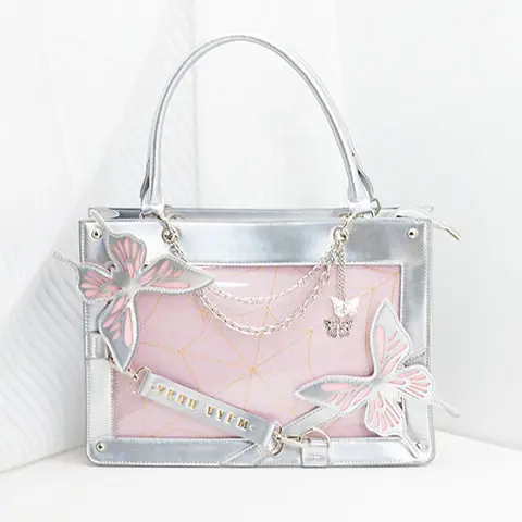 Sweet Y2k Lolita Butterfly Chain Shoulder Bags Trendy Gothic Harajuku Ita Bag Japanese Chic Women Transparent Handbags Crossbody
Sweet Y2k Lolita Butterfly Chain Shoulder Bags Trendy Gothic Harajuku Ita Bag Japanese Chic Women Transparent Handbags Crossbody
