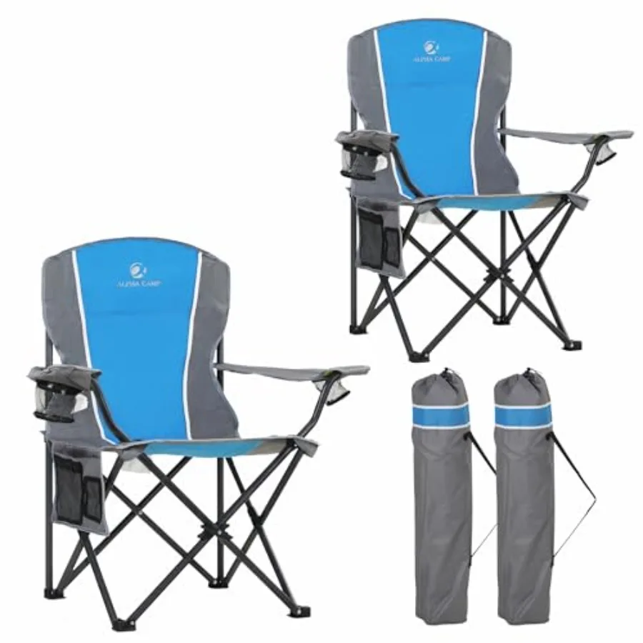 Oversized Outdoor Folding Camping Chair 2 Pack Heavy Duty Arm Chairs with Cup Holder and Storage Bag 350 LBS Weight Ccity Blue
Oversized Outdoor Folding Camping Chair 2 Pack Heavy Duty Arm Chairs with Cup Holder and Storage Bag 350 LBS Weight Ccity Blue