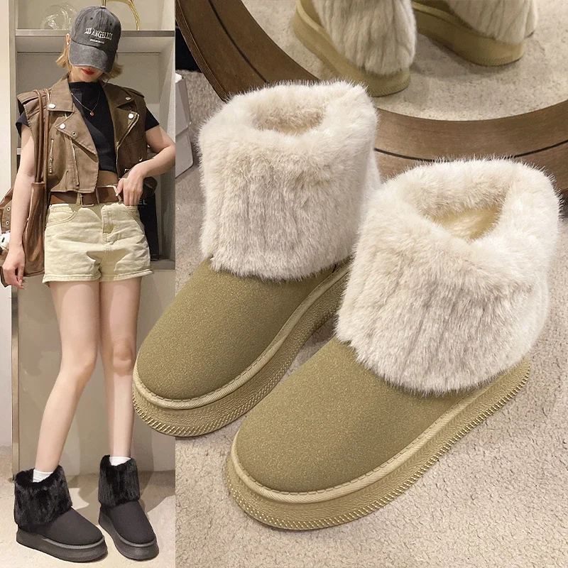 Fashionable Women Snow Boots Winter New Warm Thickened Round Toe and Calf Women's Boots Outdoor Non-Slip Plush Cotton Shoes
Fashionable Women Snow Boots Winter New Warm Thickened Round Toe and Calf Women's Boots Outdoor Non-Slip Plush Cotton Shoes