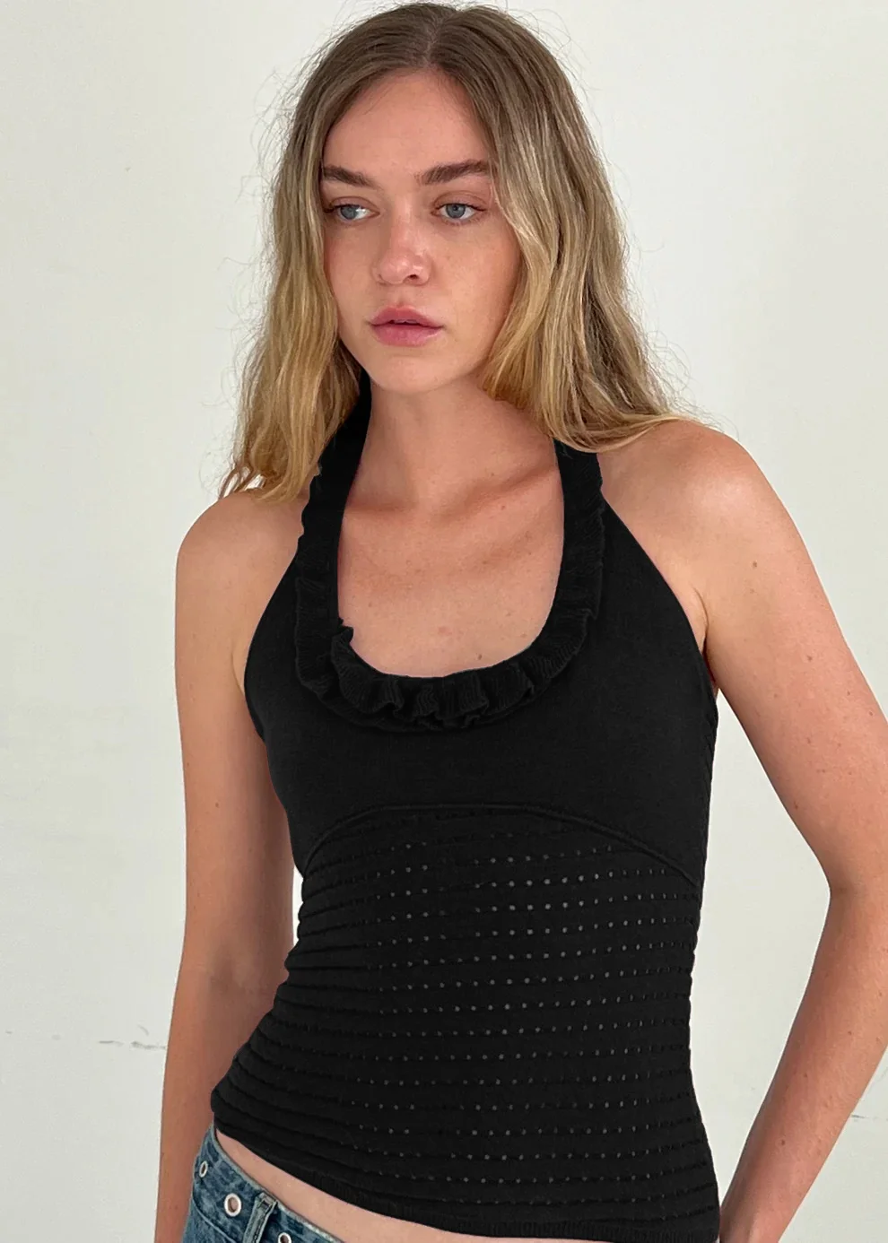 Bla Lace Trim Knitted Vest ter Ne Design Breathable Summer Top Commute Sle Slim Fit Pure Color Polyester Wool Spandex
Bla Lace Trim Knitted Vest ter Ne Design Breathable Summer Top Commute Sle Slim Fit Pure Color Polyester Wool Spandex
