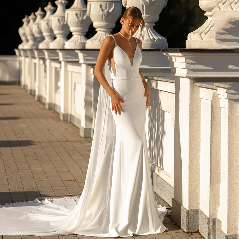 Eightree Sexy Mermaid Wedding Dresses 2024 V-Neck Sleeveless Backless Bridal Dress Formal Boho Evening Wedding Gowns Custom Size
Eightree Sexy Mermaid Wedding Dresses 2024 V-Neck Sleeveless Backless Bridal Dress Formal Boho Evening Wedding Gowns Custom Size