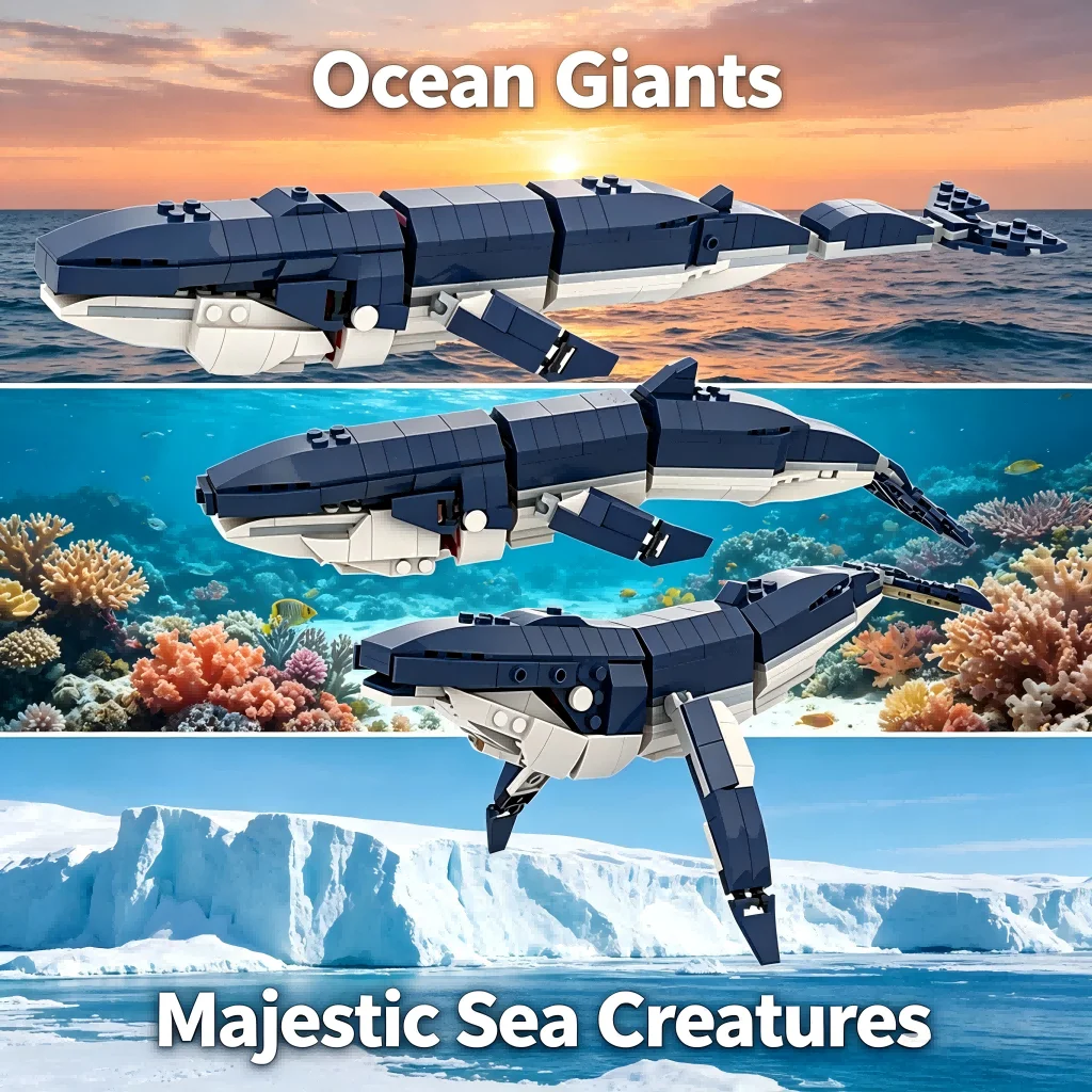 MOC Marine Animals Shark Whale Building Blocks Deep Sea Reset Fish Bricks Educational Assemble Model Toys Animal Figurine Gifts
MOC Marine Animals Shark Whale Building Blocks Deep Sea Reset Fish Bricks Educational Assemble Model Toys Animal Figurine Gifts