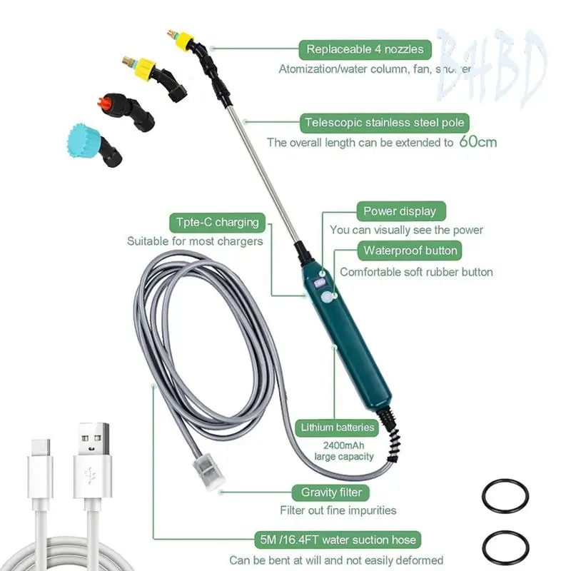 Multi-Nozzle Battery Powered Spray Wand With 16.4FT Hose And Electric Power Display Handle
Multi-Nozzle Battery Powered Spray Wand With 16.4FT Hose And Electric Power Display Handle
