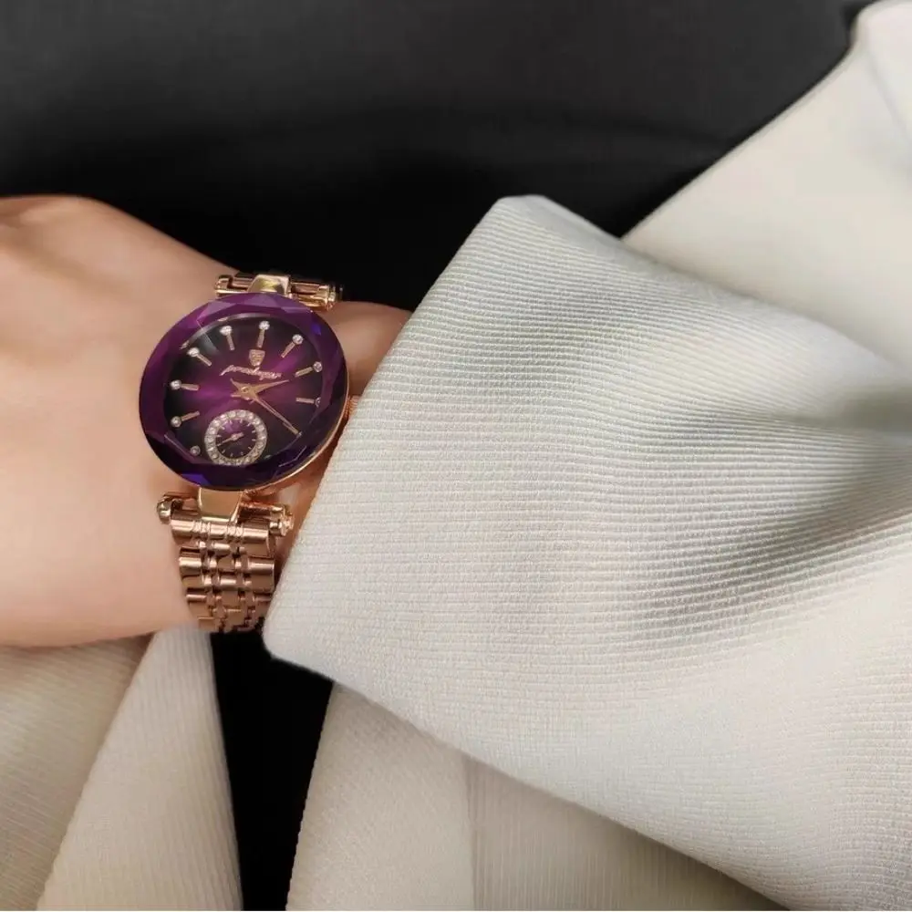 Trendy Luxury Women's Wristwatch Exquisite Elegant Watch Bracelet Set Inlaid Diamond Jewelry Design Rose Gold Watch Casual Wear
Trendy Luxury Women's Wristwatch Exquisite Elegant Watch Bracelet Set Inlaid Diamond Jewelry Design Rose Gold Watch Casual Wear