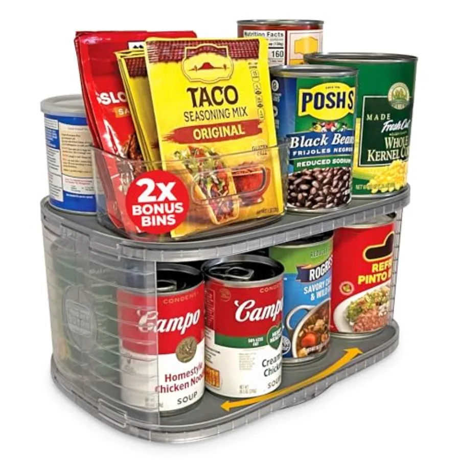 2-Tier Lazy Susan Pantry Organizer Steel Reinforced Turntable for Kitchen Cabinets and Pantry Storage Heavy-Duty Can Organizer
2-Tier Lazy Susan Pantry Organizer Steel Reinforced Turntable for Kitchen Cabinets and Pantry Storage Heavy-Duty Can Organizer