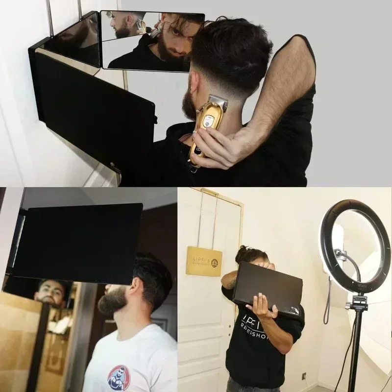 Household Foldable Mirror Selfcut 360 Degree Mirror Trifold 3 Way Glass Mirror LED Light Self Haircut Fullbody Barber Mirror
Household Foldable Mirror Selfcut 360 Degree Mirror Trifold 3 Way Glass Mirror LED Light Self Haircut Fullbody Barber Mirror