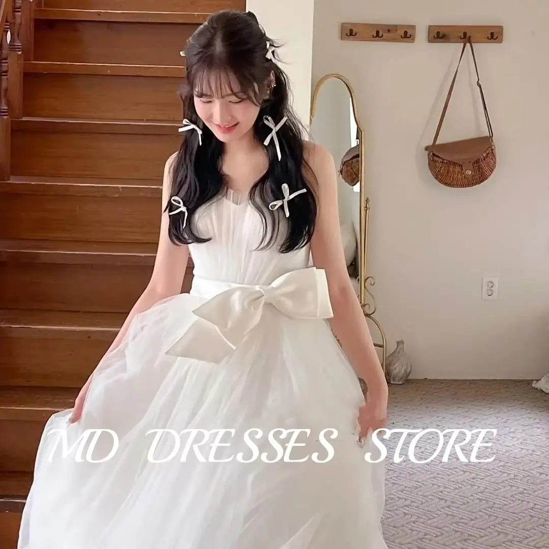 MD Princess A-line Wedding Dresses Strapless Floor-Length Korea Photoshoot Pleat Tulle Bridal Gown Corset Back Customised 웨딩드레스
MD Princess A-line Wedding Dresses Strapless Floor-Length Korea Photoshoot Pleat Tulle Bridal Gown Corset Back Customised 웨딩드레스