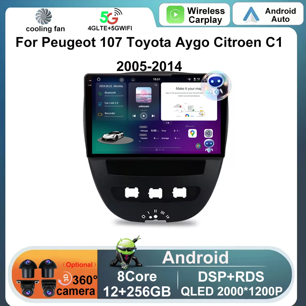 Автомобильный мультимедийный плеер Android 14 10 дюймов для Peugeot 107 Toyota Aygo Citroen C1 2005-2014, головное устройство, стерео GPS-навигация BT WIFI
Автомобильный мультимедийный плеер Android 14 10 дюймов для Peugeot 107 Toyota Aygo Citroen C1 2005-2014, головное устройство, стерео GPS-навигация BT WIFI