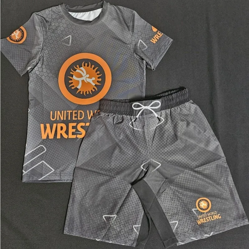 2026 New Gray-Orange Tech-Style Wrestling Suit Set for Men and Women, Quick-Drying Competition Training Short-Sleeve and Shorts
2026 New Gray-Orange Tech-Style Wrestling Suit Set for Men and Women, Quick-Drying Competition Training Short-Sleeve and Shorts