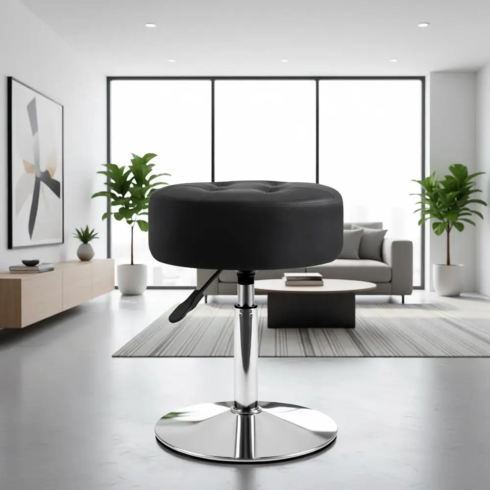 Height-Adjustable 360° Swivel Leather Vanity Chair for Makeup and Living Rooms - Black
Height-Adjustable 360° Swivel Leather Vanity Chair for Makeup and Living Rooms - Black