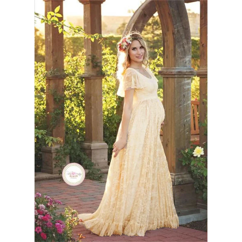 Maternity Lace Dress Women's Pregnancy Ruffles Short Sleeved Long Dress Elegant Photography Solid Color Dress PhotoShoot Dress
Maternity Lace Dress Women's Pregnancy Ruffles Short Sleeved Long Dress Elegant Photography Solid Color Dress PhotoShoot Dress