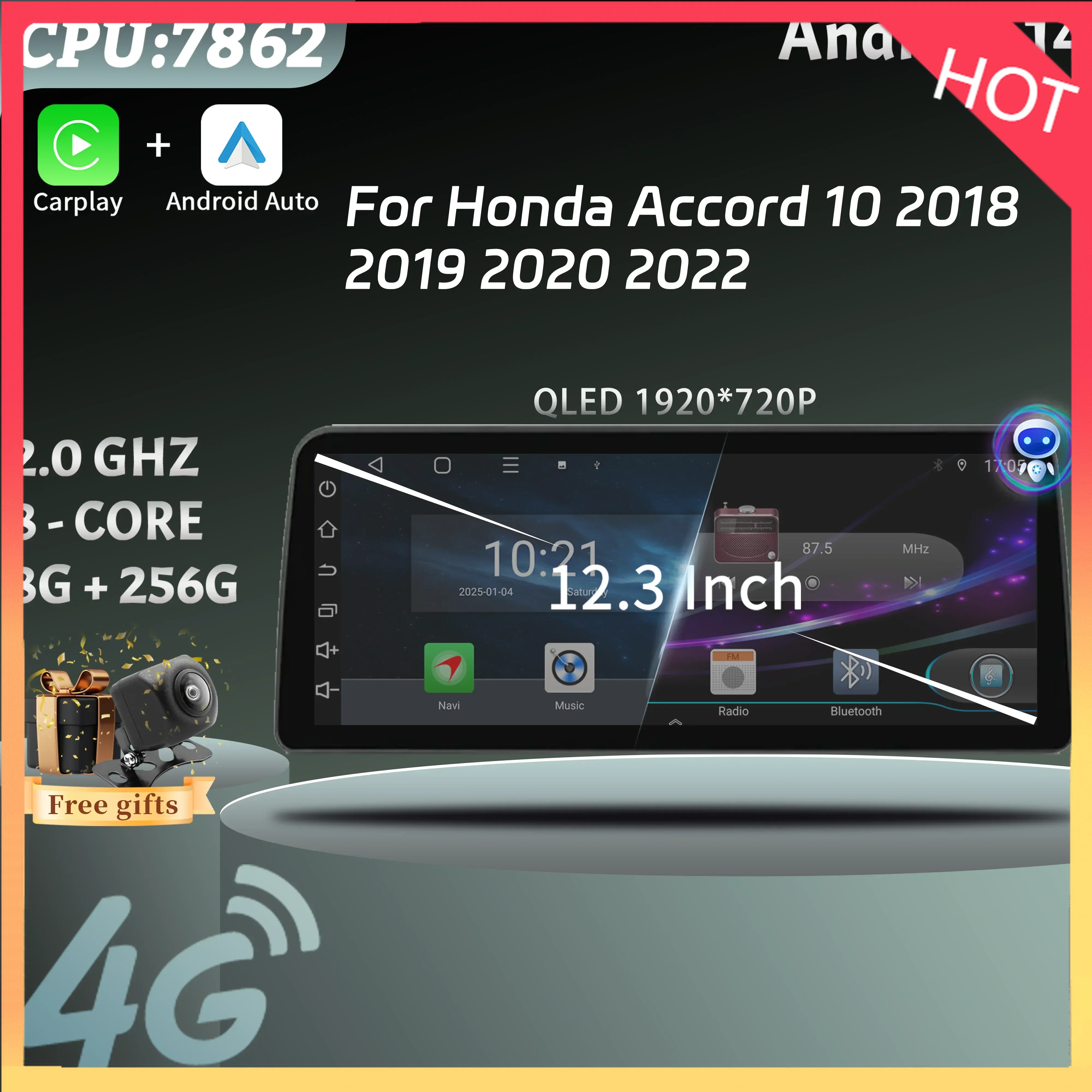Android 12.3inch Screen For Honda Accord 10 2018 2019 2020 2022 Car Radio Multimedia Navigation 4G GPS Wireless CarPlay Stereo
Android 12.3inch Screen For Honda Accord 10 2018 2019 2020 2022 Car Radio Multimedia Navigation 4G GPS Wireless CarPlay Stereo