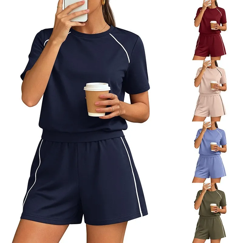 2 Piece Set Shorts Women's Matching Sets High Waist Side Stripe Detail Short Pants Navy Blue Olive Green Summer Shorts Loose
2 Piece Set Shorts Women's Matching Sets High Waist Side Stripe Detail Short Pants Navy Blue Olive Green Summer Shorts Loose