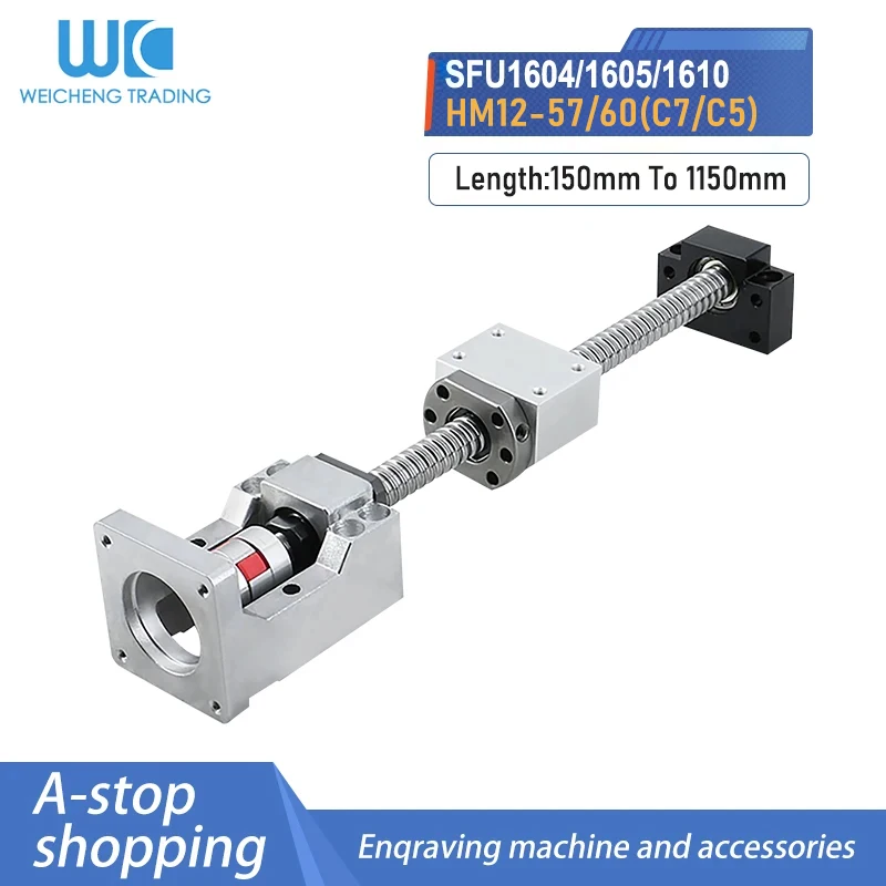1PC Ball Screw Waist Nut SFU1604/1605/1610 lead 4/5/10mm End Machined With BF12+Nut Housing+Coupling+Motor Seat/Mount For CNC
1PC Ball Screw Waist Nut SFU1604/1605/1610 lead 4/5/10mm End Machined With BF12+Nut Housing+Coupling+Motor Seat/Mount For CNC