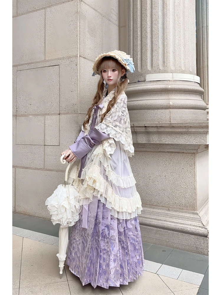 Elegant Purple Lolita Hanfu Set with Open Cardigan And Tailed Skirt Trendy Collar Design Ladies Chinese Traditional Cos...
Elegant Purple Lolita Hanfu Set with Open Cardigan And Tailed Skirt Trendy Collar Design Ladies Chinese Traditional Cos...