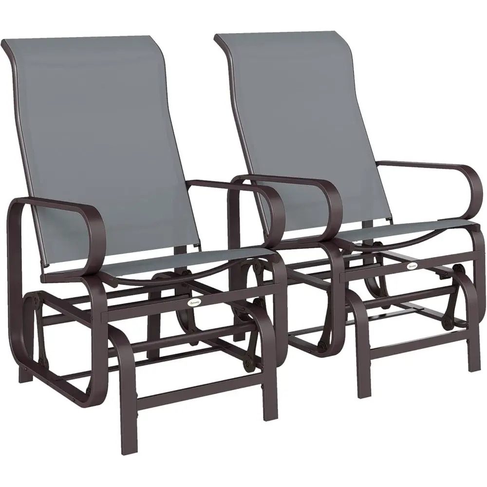 2-Piece Outdoor Patio Glider Set with Smooth Rocking and Lightweight Construction, Gray
2-Piece Outdoor Patio Glider Set with Smooth Rocking and Lightweight Construction, Gray