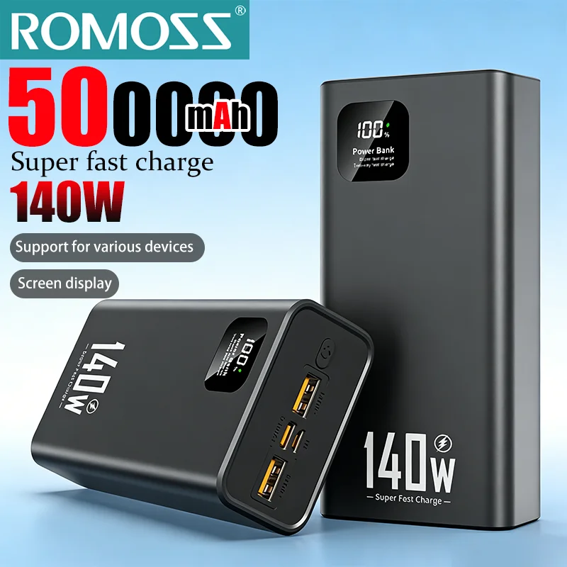 ROMOSS 140 Вт, 500000 мАч, сверхбыстрая зарядка, PowerBank, портативное зарядное устройство CCC большой емкости для iPhone 11-17, Samsung, 2026, новинка
ROMOSS 140 Вт, 500000 мАч, сверхбыстрая зарядка, PowerBank, портативное зарядное устройство CCC большой емкости для iPhone 11-17, Samsung, 2026, новинка