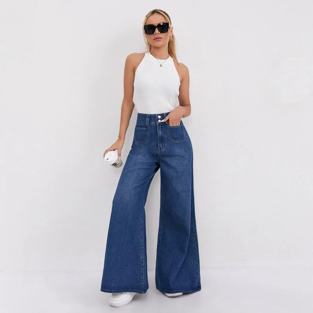 Korean-style Loose Wide-leg Jeans. New Four Seasons Fashionable and Versatile High-waisted Casual Floor-length Jeans for Women
Korean-style Loose Wide-leg Jeans. New Four Seasons Fashionable and Versatile High-waisted Casual Floor-length Jeans for Women
