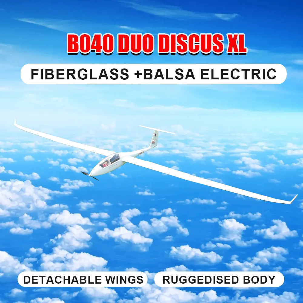 FF-B040/FF-B041 Duo Discus XL Скользящий электрический радиоуправляемый самолет Размах крыльев 4000 мм с тормозом
FF-B040/FF-B041 Duo Discus XL Скользящий электрический радиоуправляемый самолет Размах крыльев 4000 мм с тормозом