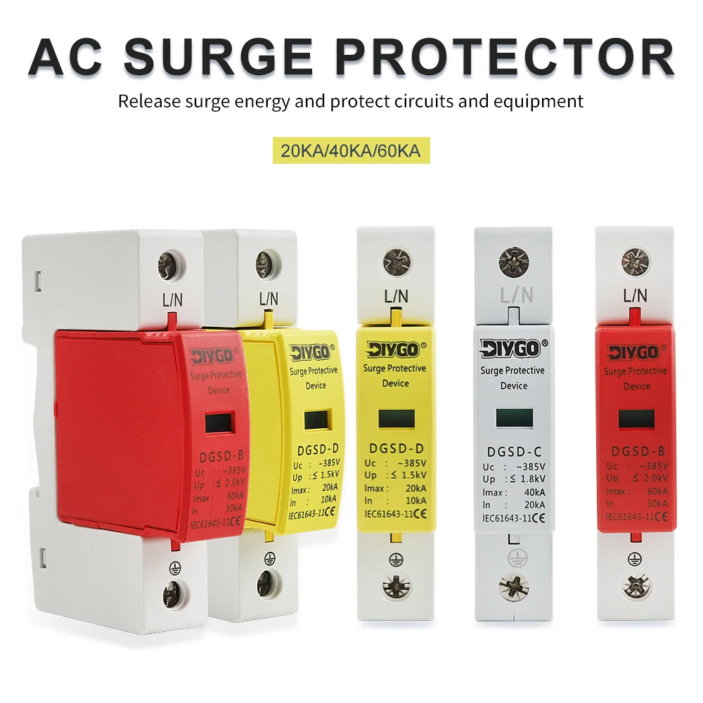 1P AC SPD Lightning Protection 10-20KA 20-40KA 30-60KA Din Rail House Surge Protector Protective Low-voltage Arrester Device
1P AC SPD Lightning Protection 10-20KA 20-40KA 30-60KA Din Rail House Surge Protector Protective Low-voltage Arrester Device