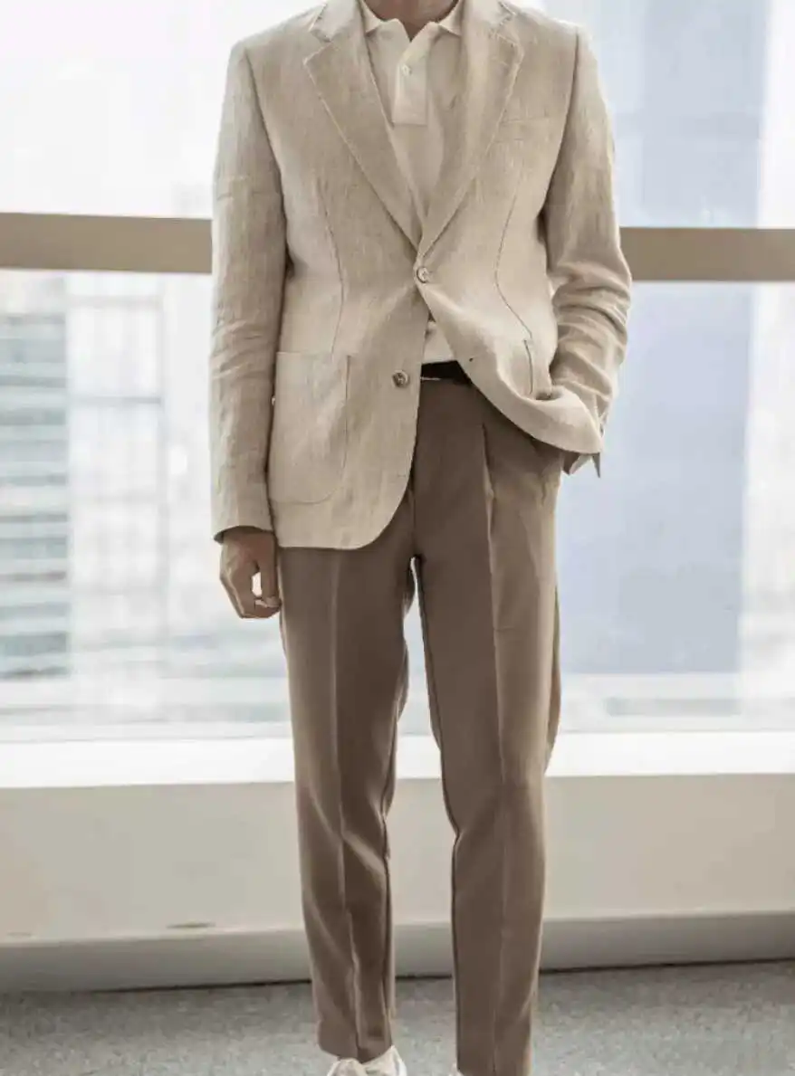 Летний льняной повседневный легкий мужской костюм-пиджак: дышащий, винтажный, в итальянском стиле, городской, приталенный крой
Летний льняной повседневный легкий мужской костюм-пиджак: дышащий, винтажный, в итальянском стиле, городской, приталенный крой