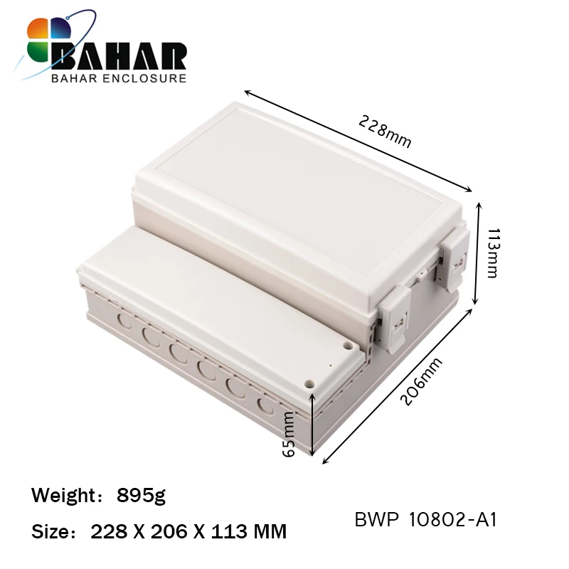 IP66 Waterproof Enclosue Bahar ABS Plastic Housing Wire Junction Box Instrument Case Model BWP 10802 Water resistant conflux Box
IP66 Waterproof Enclosue Bahar ABS Plastic Housing Wire Junction Box Instrument Case Model BWP 10802 Water resistant conflux Box