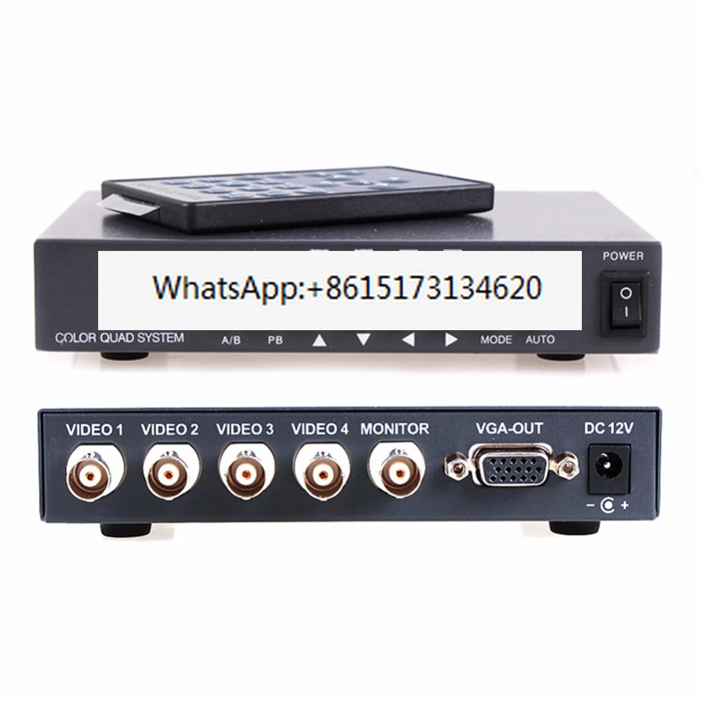 4CH Color Video Digital Color Quad Splitter Processor With VGA-OUT For CCTV Security System With BNC Switcher Splitter
4CH Color Video Digital Color Quad Splitter Processor With VGA-OUT For CCTV Security System With BNC Switcher Splitter