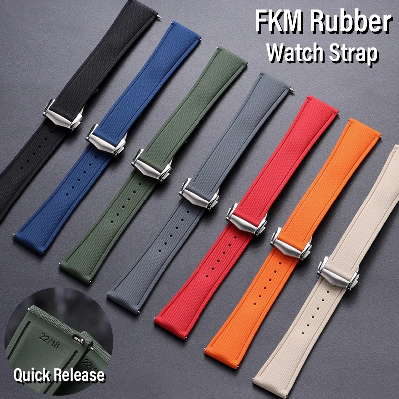 Luxury FKM Rubber Watch Band 20mm 21mm 22mm High-Performance Fluororubber Strap Quick Release Premium Soft Wristband for Sports
Luxury FKM Rubber Watch Band 20mm 21mm 22mm High-Performance Fluororubber Strap Quick Release Premium Soft Wristband for Sports