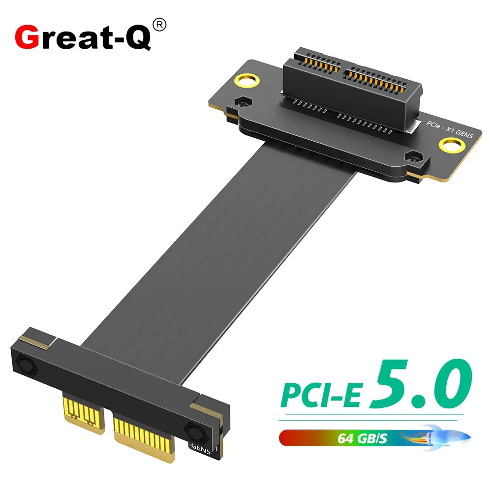 PCI Express 5.0 1X Extension Riser Cable 64Gb/s PCIE X1 to X1 Dual Vertical 90 Degrees Direction for PCI-E Network Card GPU Card
PCI Express 5.0 1X Extension Riser Cable 64Gb/s PCIE X1 to X1 Dual Vertical 90 Degrees Direction for PCI-E Network Card GPU Card