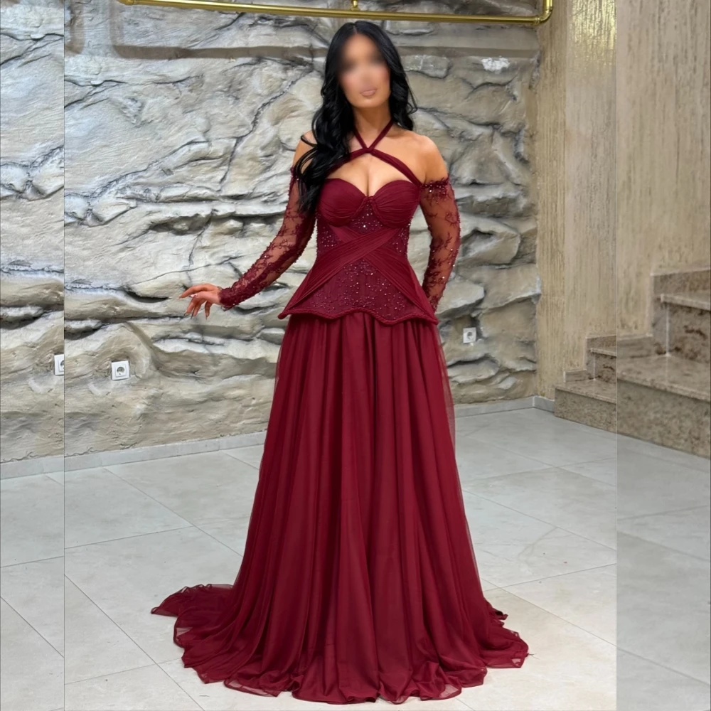 Customized Chiffon Pleat Lace Glitter Halter A-line Long Dresses Bespoke Occasion Formal Evening Prom Elegant Party Wedding
Customized Chiffon Pleat Lace Glitter Halter A-line Long Dresses Bespoke Occasion Formal Evening Prom Elegant Party Wedding