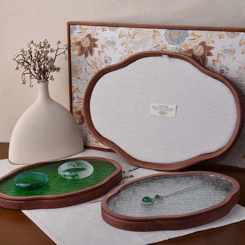 Solid Wood Jewelry Tray Exhibitor Counter Ring Storage Trays Transparent Glass Necklace Display Pallet Jewellery Showcase Prop
Solid Wood Jewelry Tray Exhibitor Counter Ring Storage Trays Transparent Glass Necklace Display Pallet Jewellery Showcase Prop