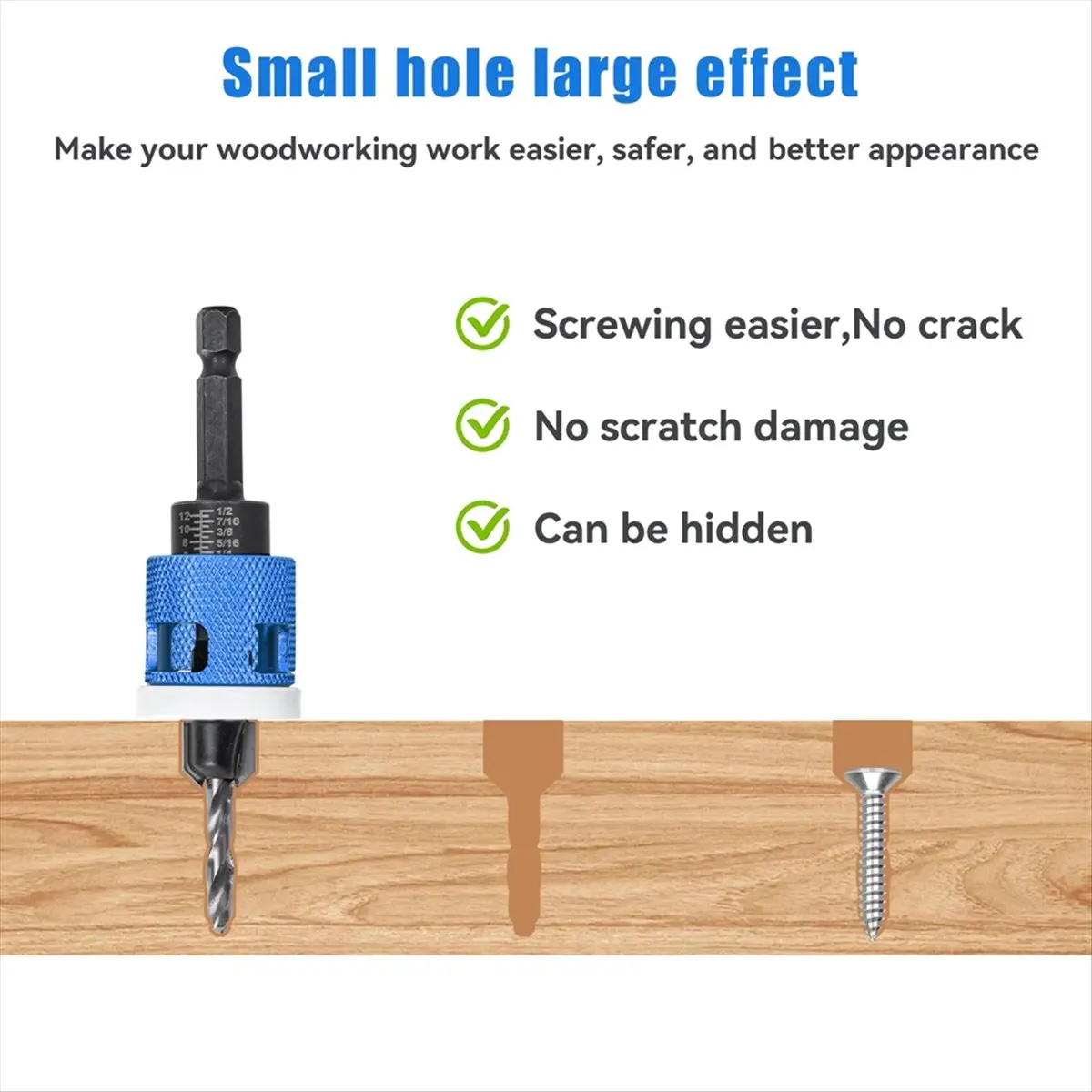 A58Z 5pcs/Set Countersink Drill Bit with Adjustable Depth Stop Low Friction Hole Opener Countersunk Drill Bit Carpentry
A58Z 5pcs/Set Countersink Drill Bit with Adjustable Depth Stop Low Friction Hole Opener Countersunk Drill Bit Carpentry