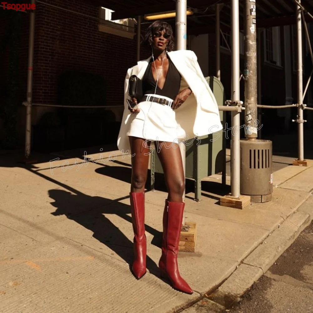 Red Side Zipper Pointed Toe Boots Knee High Stilettos High Heels High Heel Shoes for Women Heels 2025 New Zapatos Para Mujere
Red Side Zipper Pointed Toe Boots Knee High Stilettos High Heels High Heel Shoes for Women Heels 2025 New Zapatos Para Mujere