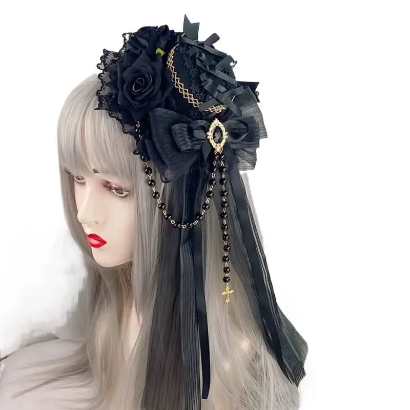 Lolita Headdress Gothic Elegant Flat Hat Small Hat Hair Accessories For Halloween Vampire Photo Shoot Party Decorations 
Lolita Headdress Gothic Elegant Flat Hat Small Hat Hair Accessories For Halloween Vampire Photo Shoot Party Decorations