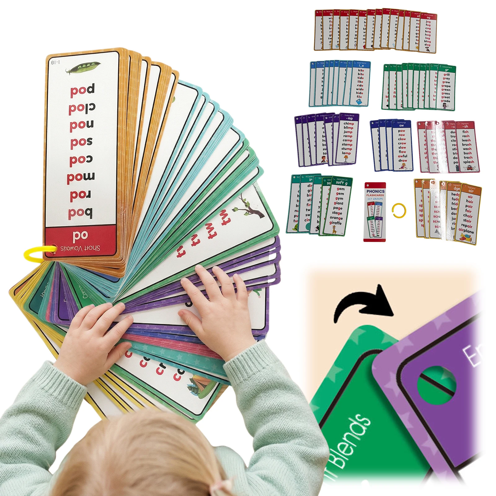 Phonics Word Cards with 60 Words List Sheets Learn To Read & Spell Toy Montessori Teaching Aid Toy for English Vocab Improvement
Phonics Word Cards with 60 Words List Sheets Learn To Read & Spell Toy Montessori Teaching Aid Toy for English Vocab Improvement