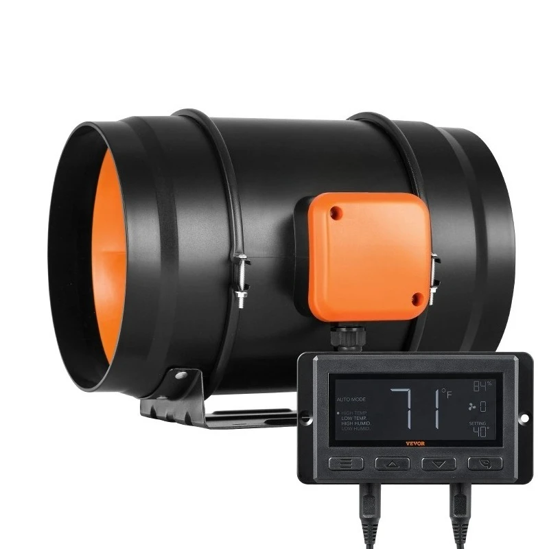 Inline Duct Fan with Temperature Humidity Controller Quiet EC-motor Ventilation Exhaust Fan for Cool Booster Grow Tents
Inline Duct Fan with Temperature Humidity Controller Quiet EC-motor Ventilation Exhaust Fan for Cool Booster Grow Tents