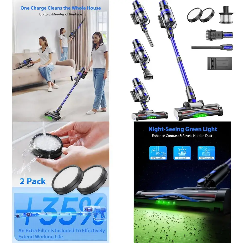 Портативный беспроводной вертикальный пылесос 45KPA, 6 функций, легкий, 35 минут работы, идеально подходит для пола и шерсти животных
Портативный беспроводной вертикальный пылесос 45KPA, 6 функций, легкий, 35 минут работы, идеально подходит для пола и шерсти животных