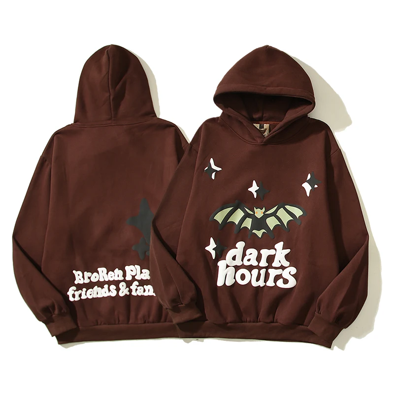 Winter Brown Foam Print Bat Pullover Long Sleeve Hoodie Men Women Fleece BPM Hoodie Hooded Sweatshirts
Winter Brown Foam Print Bat Pullover Long Sleeve Hoodie Men Women Fleece BPM Hoodie Hooded Sweatshirts