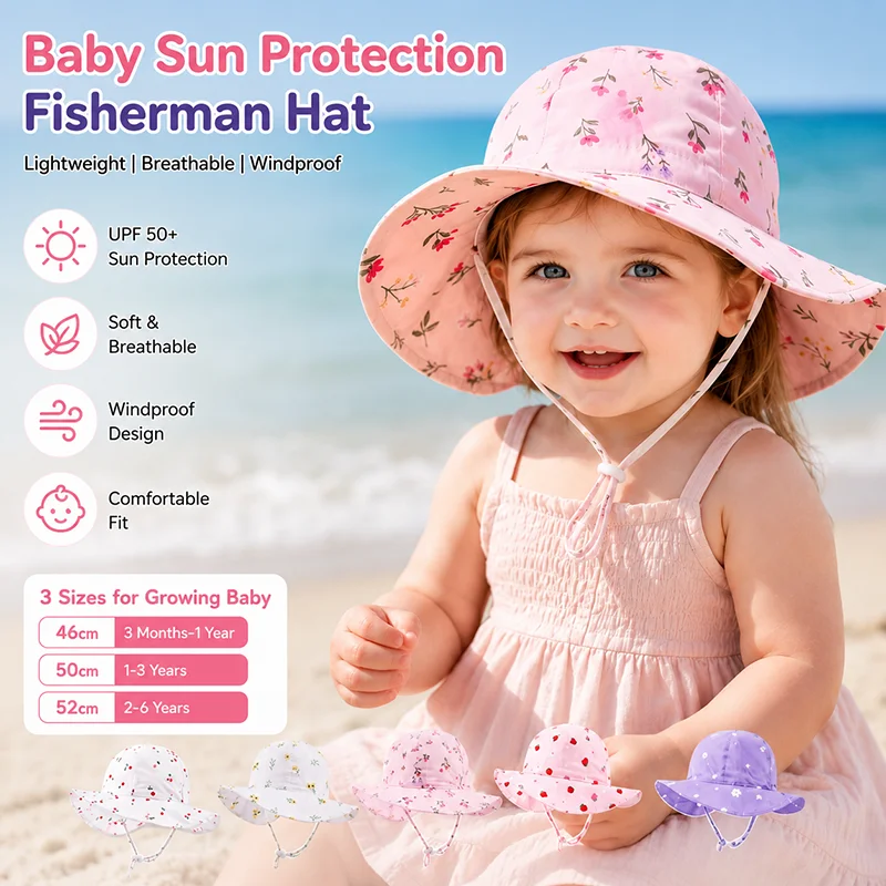 Baby Sun Protection Fisherman Hat for Girls Boys Spring Summer Thin Wide Brim Sun Hats Kids UV Protection Beach Cap Windproof
Baby Sun Protection Fisherman Hat for Girls Boys Spring Summer Thin Wide Brim Sun Hats Kids UV Protection Beach Cap Windproof