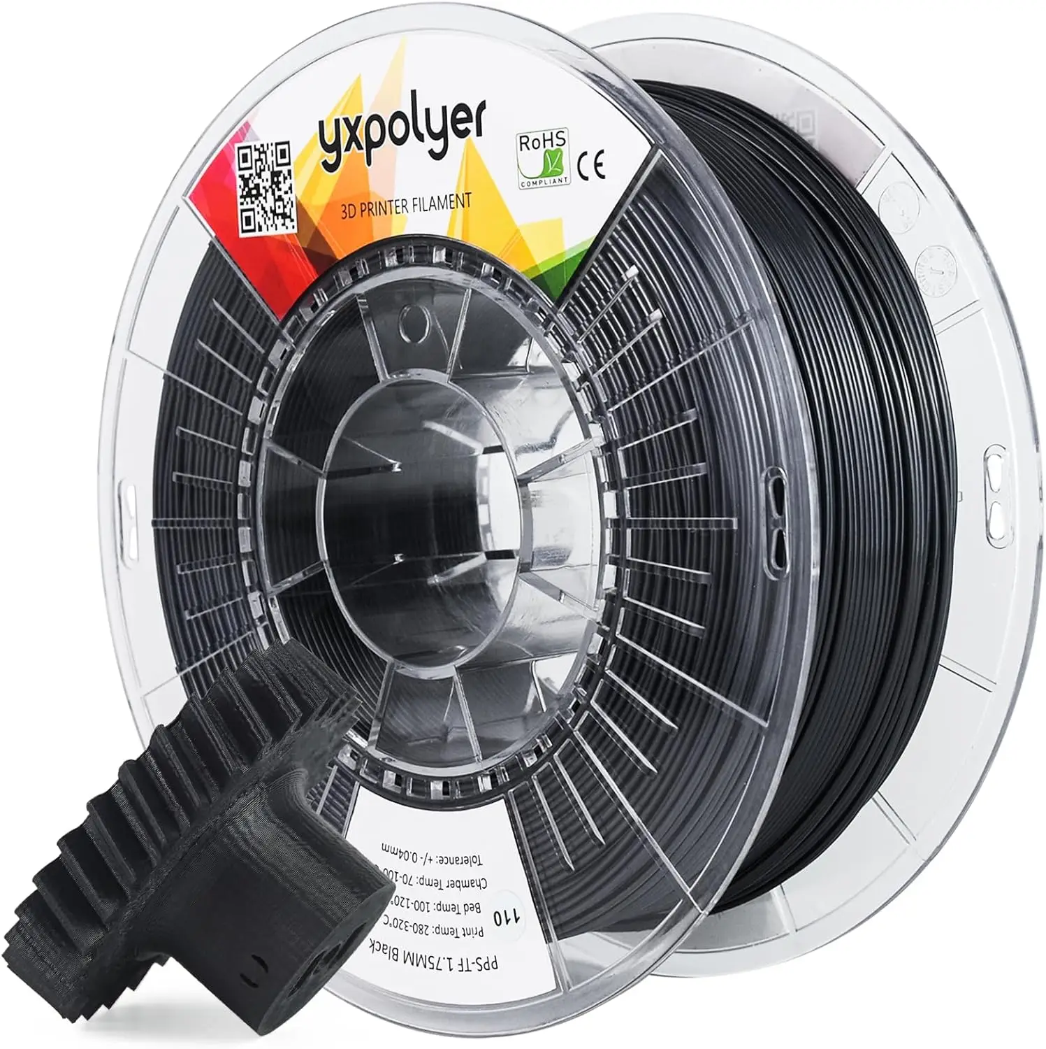 Engineering PPS Filament 1.75mm 1kg, High Temp Up to 300°C, Chemically Resistant, Flame Retardant
Engineering PPS Filament 1.75mm 1kg, High Temp Up to 300°C, Chemically Resistant, Flame Retardant