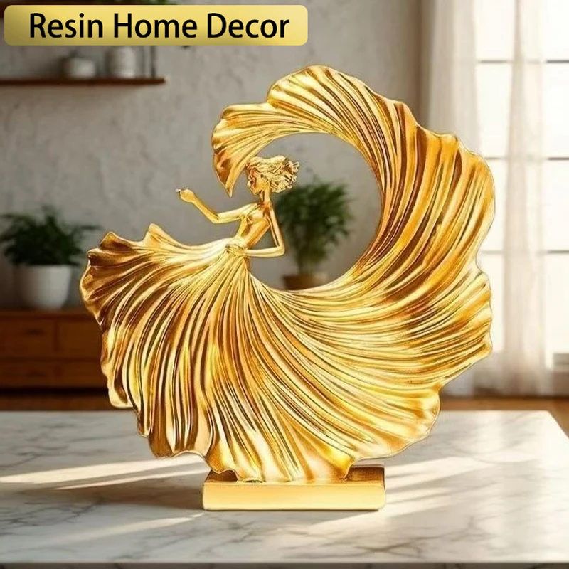 Resin Statues Sculptures Golden Dancer Art Statue Home Interior Decoration Accessories Modern Ornaments Figurine Collectible
Resin Statues Sculptures Golden Dancer Art Statue Home Interior Decoration Accessories Modern Ornaments Figurine Collectible